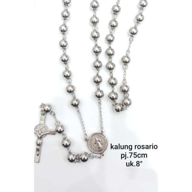 Kalung Rosario Silver Titanium52