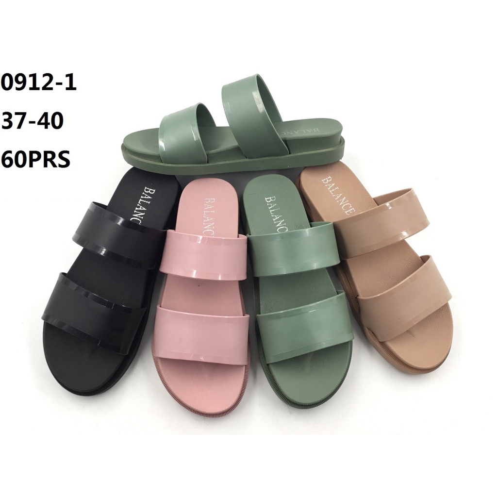 Sandal Slop Wanita Karet Jelly Import 0912 Ban 2 POLOS