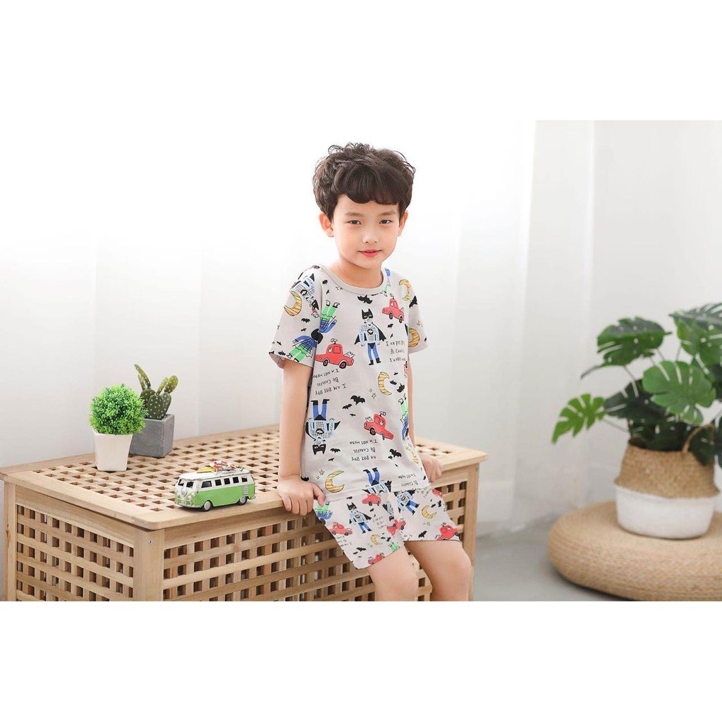 GROSIR Piyama pendek baju tidur anak cowok import motif batman