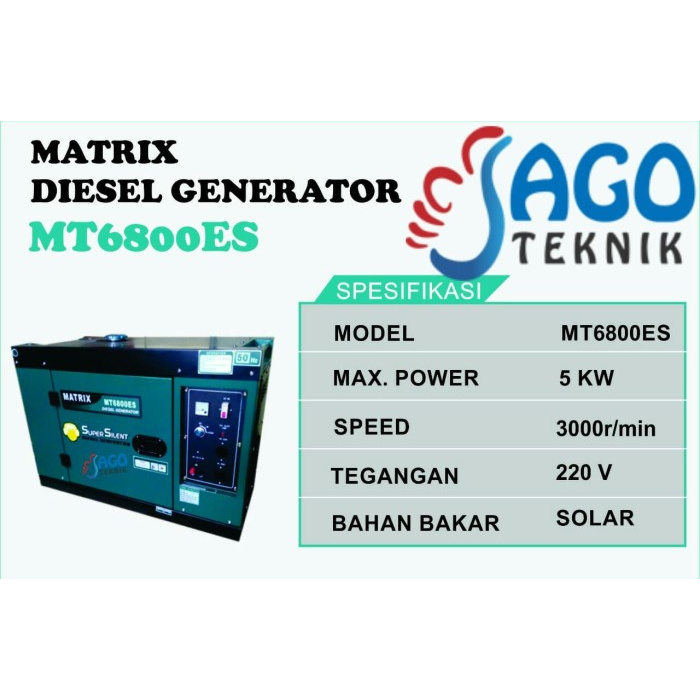 Genset Diesel Silent 5000 watt  Generator Solar Matrix Super Silent Terjangkau