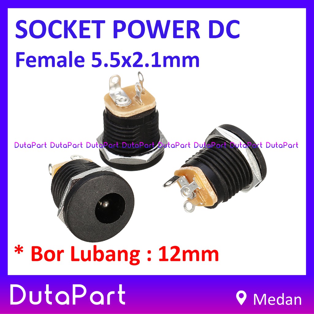 Socket DC Power Supply Female 5.5x2.1mm Panel Mount Soket Jack Betina