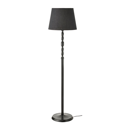 KINNAHULT Lampu lantai, hitam kayu ash/hitam, 150 cm