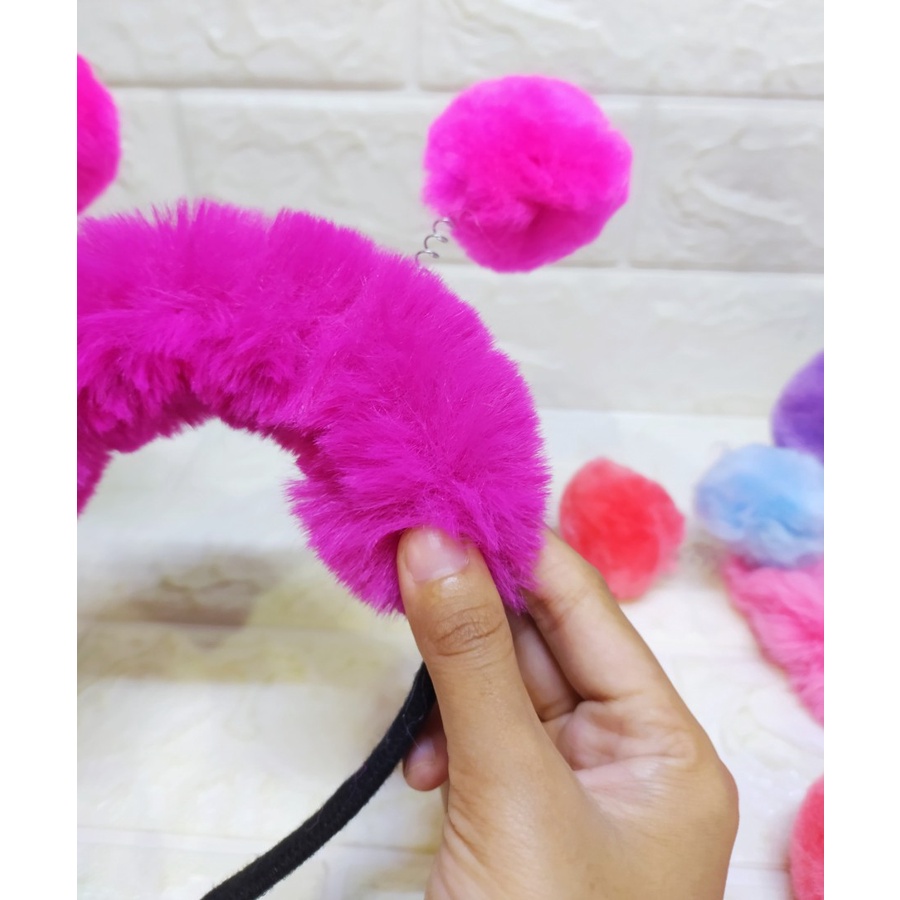 Bando Antena Pom - Pom - Bando Bulu Cantik Cute