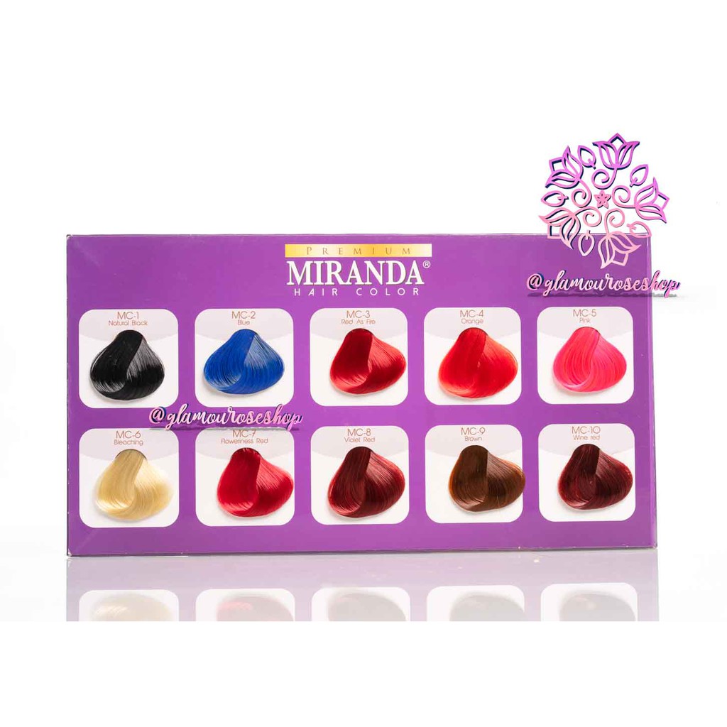 ❤️Glamouroseshop❤️ Miranda Premium Hair Color Cream 30ml + Peroxide 30ml Cat Rambut Miranda Pastel