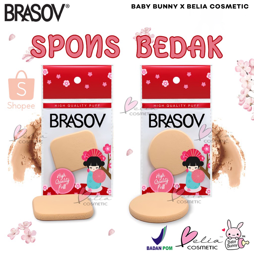 ❤ BELIA ❤ BRASOV Spons Bedak / Foundation | Sponge Puff Make Up Tools Kotak Bulat