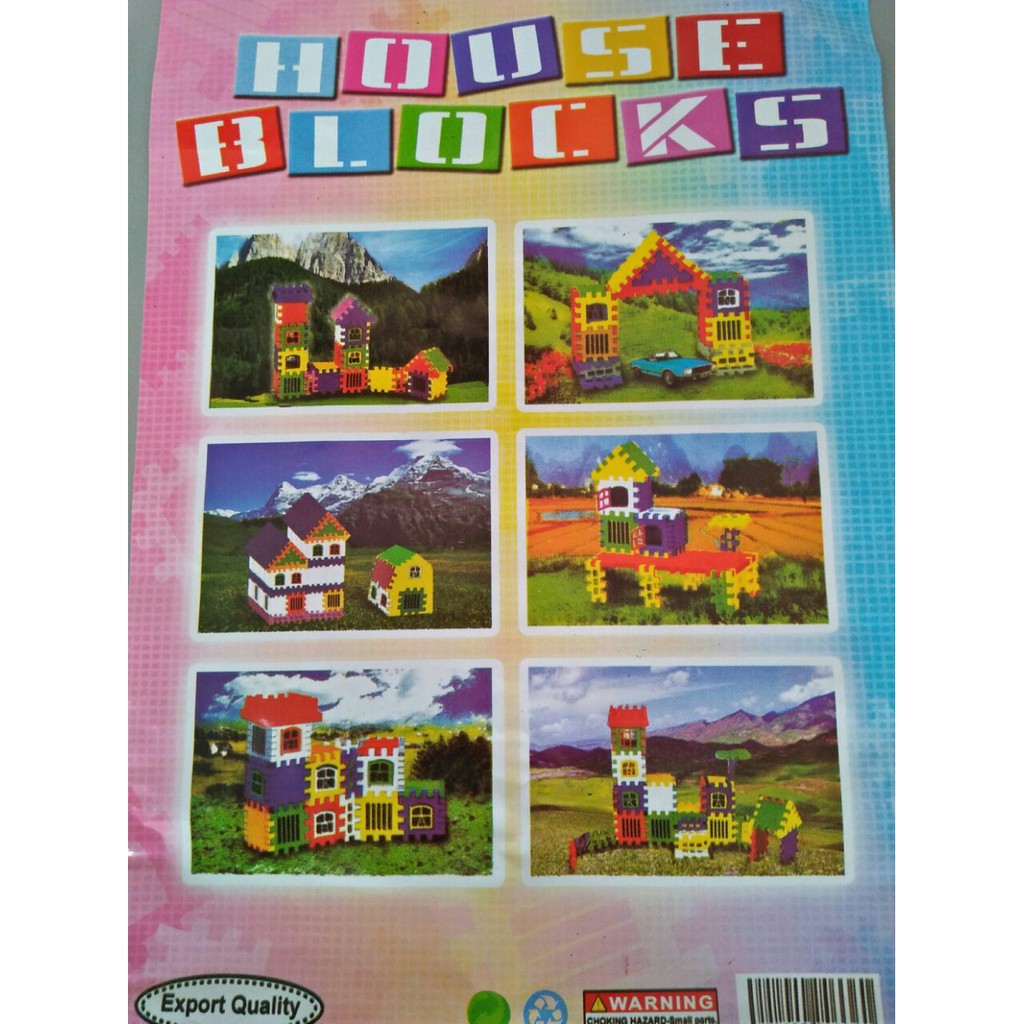 Mainan edukasi block brick puzzle karet - Puzzle Rumah