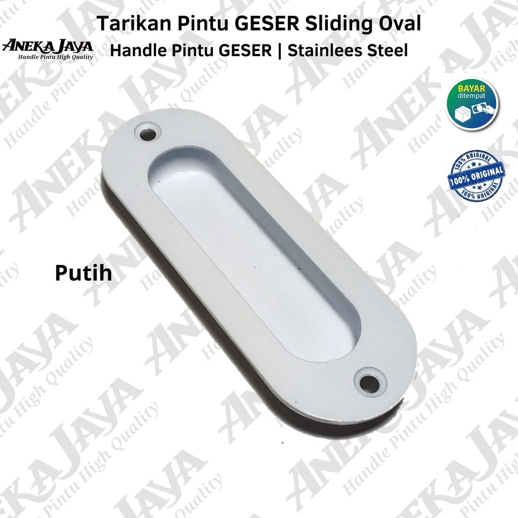 Tarikan Pintu Geser Sliding Dorong Oval Stainlees Hitam, Putih , Coklat | Pegangan Pintu Geser