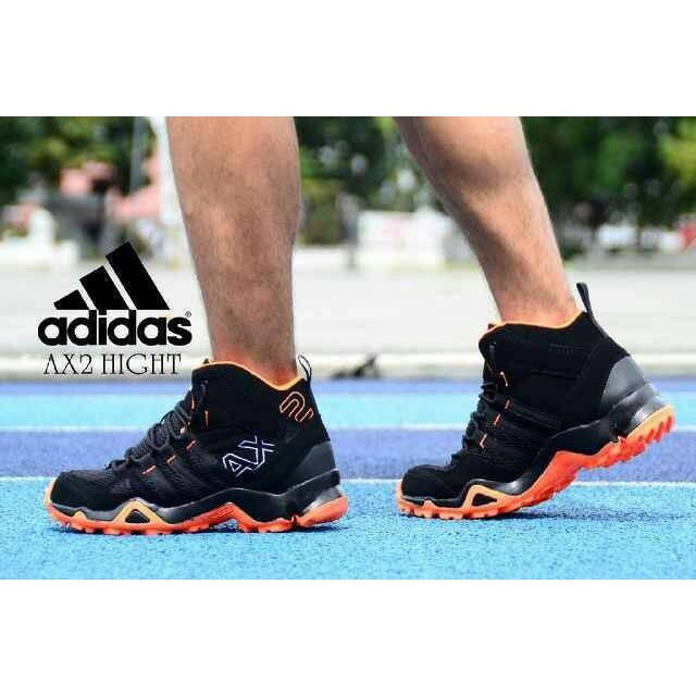 Sepatu Adidas Ax2 High Hitam Orange
