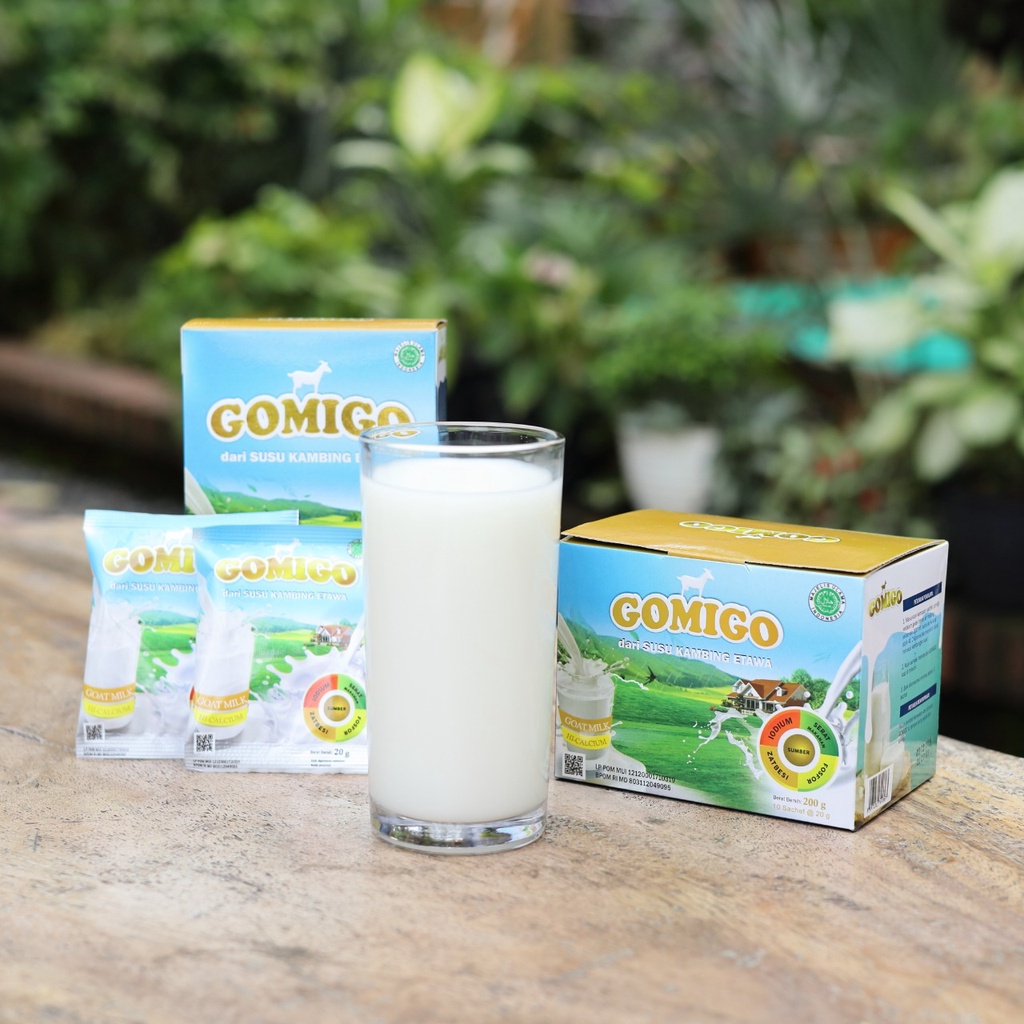 

Gomigo Sachet Original Susu Kambing Etawa Plus Colostrum Kemasan isi 10 sachet
