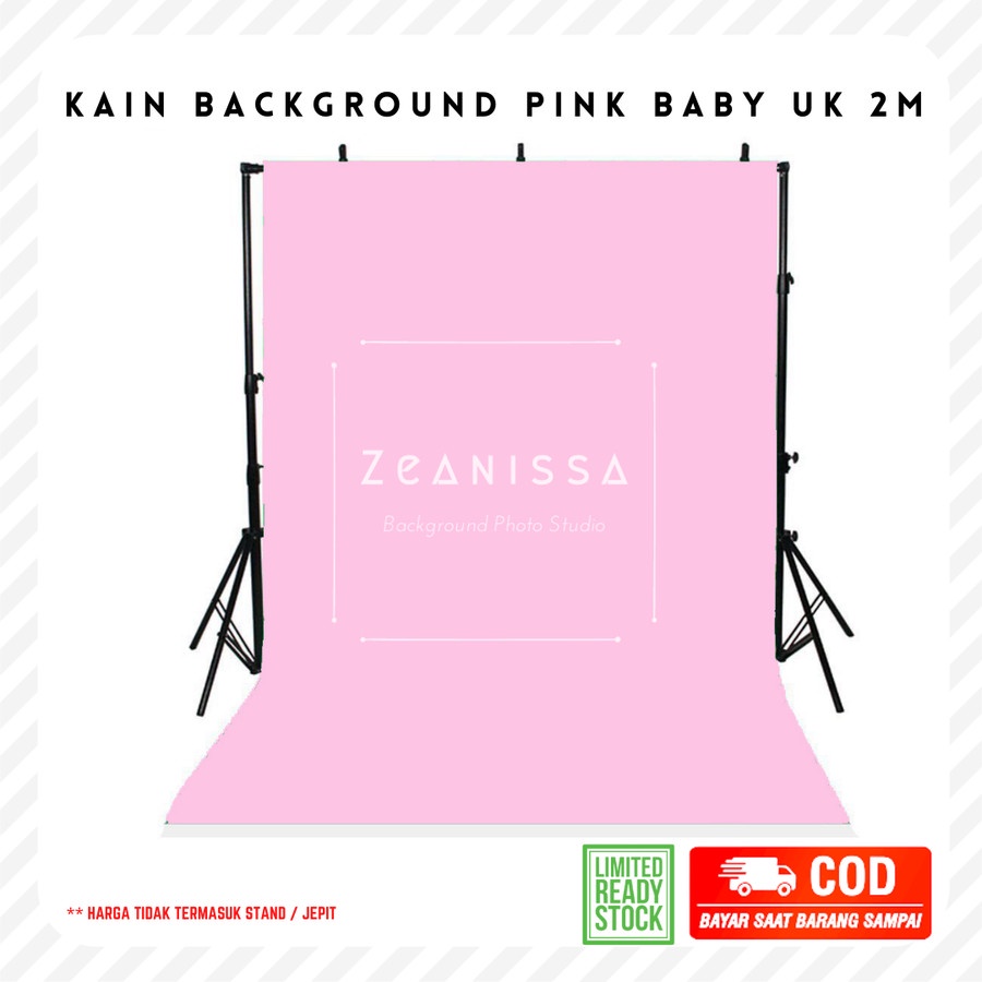 Kain Background Backdrop latar layar Studio Foto polos pink baby 2x2.3meter