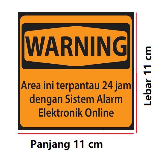 Sticker WARNING ALARM, stiker untuk alarm rumah online GSM/REMOTE/WIFI