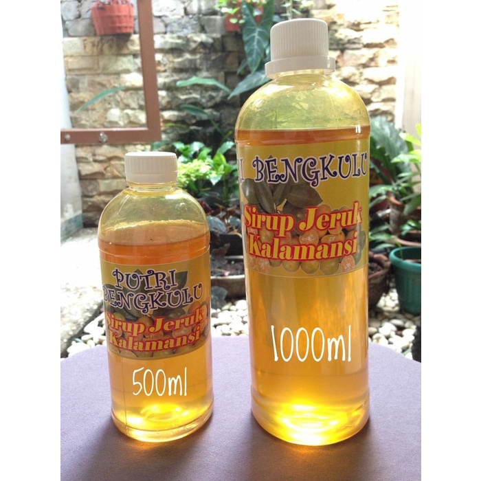 

SIRUP- (1 LITER) SIRUP JERUK KALAMANSI ASLI BENGKULU TANPA PENGAWET -SIRUP.