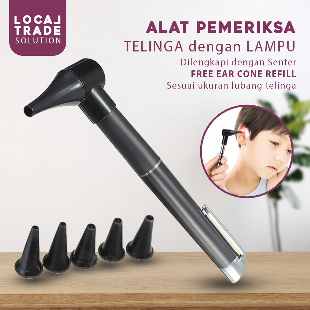 FREE Earpick Alat Pemeriksa Telinga Tht Kaca Pembesar Telinga Dengan Senter