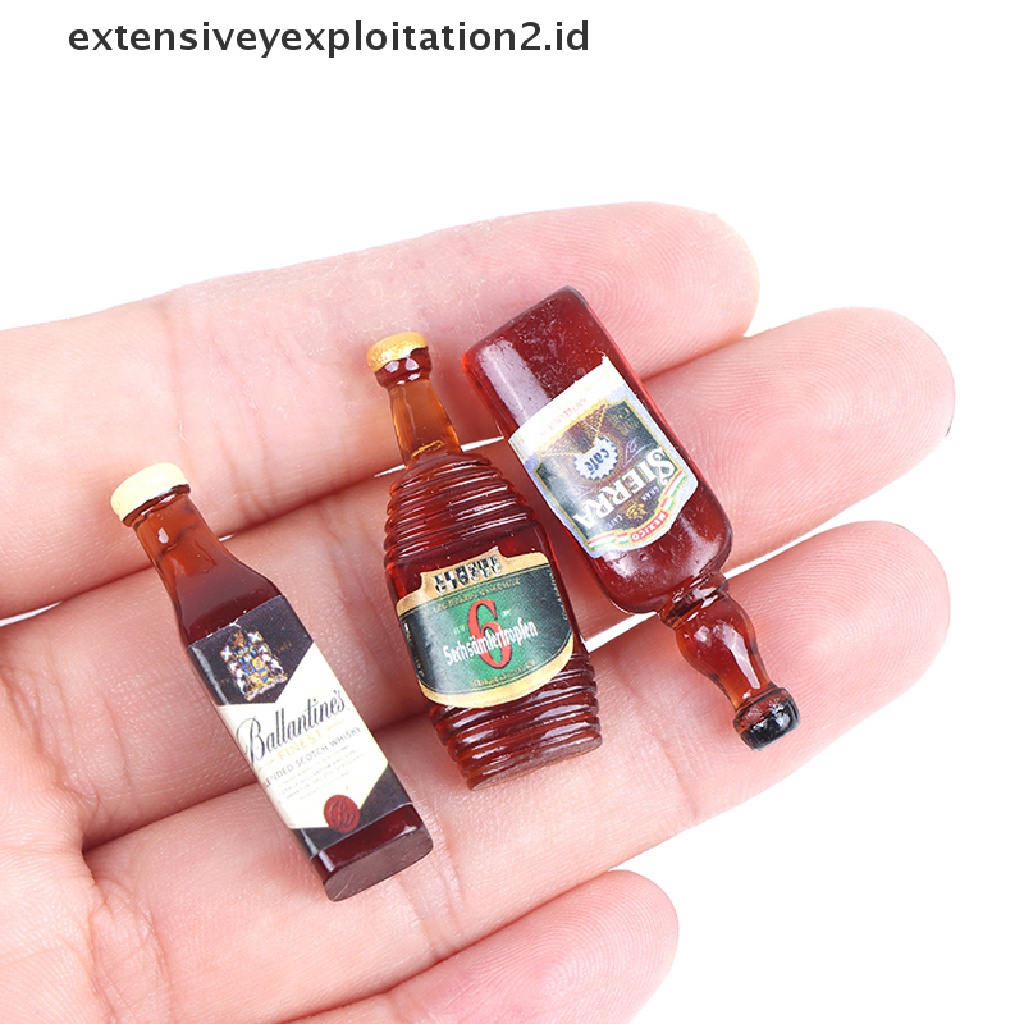 (hotter Model 1: 12) 10Pcs / Set Mainan Miniatur Botol Wine Untuk Aksesoris Dapur Rumah Boneka 1: 12