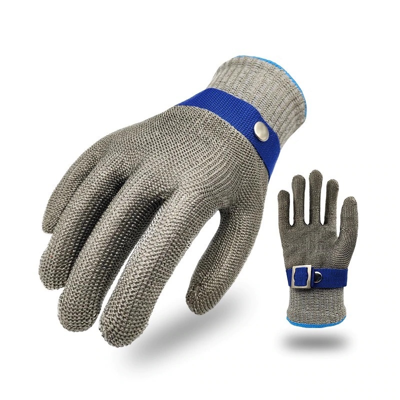 SDu6 Batex Sarung Tangan Pengaman Anti Goresan Pisau Gloves Safety Cut Resistant Stainless Steel L Bx103 Blue By Pro