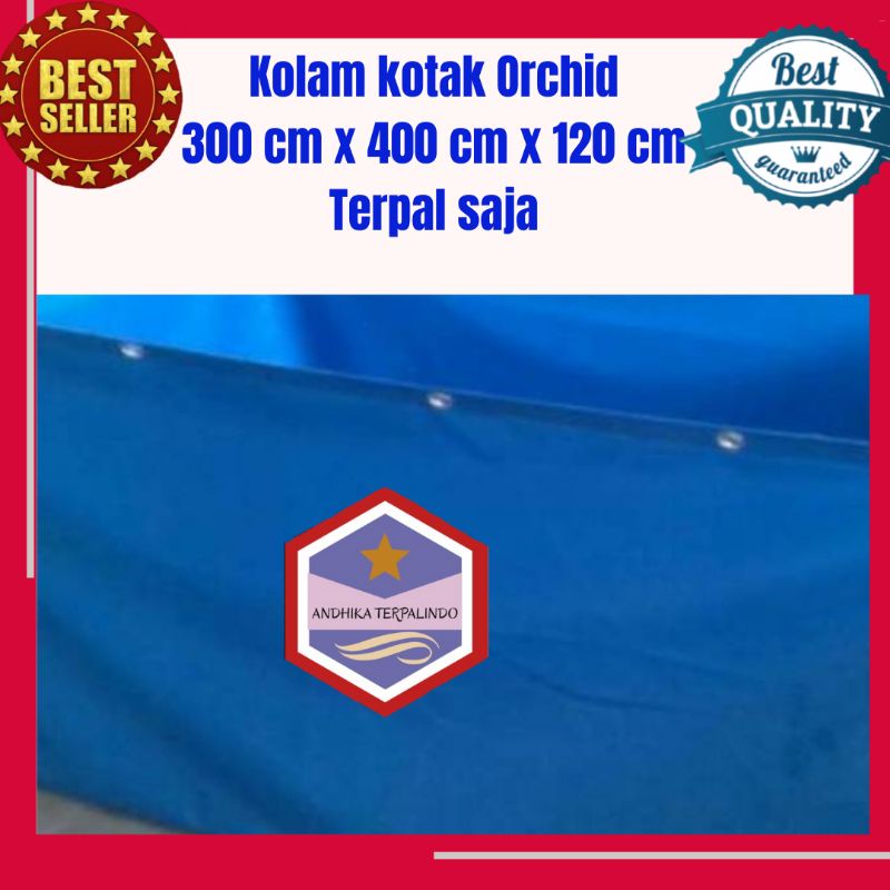 kolam terpal kotak 3x4x1,2m Terpal Saja