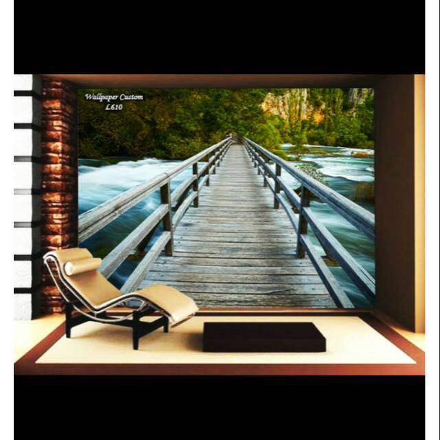 WALLPAPER DINDING 3D TEMA PEMANDANGAN JEMBATAN harga grosir termurah
