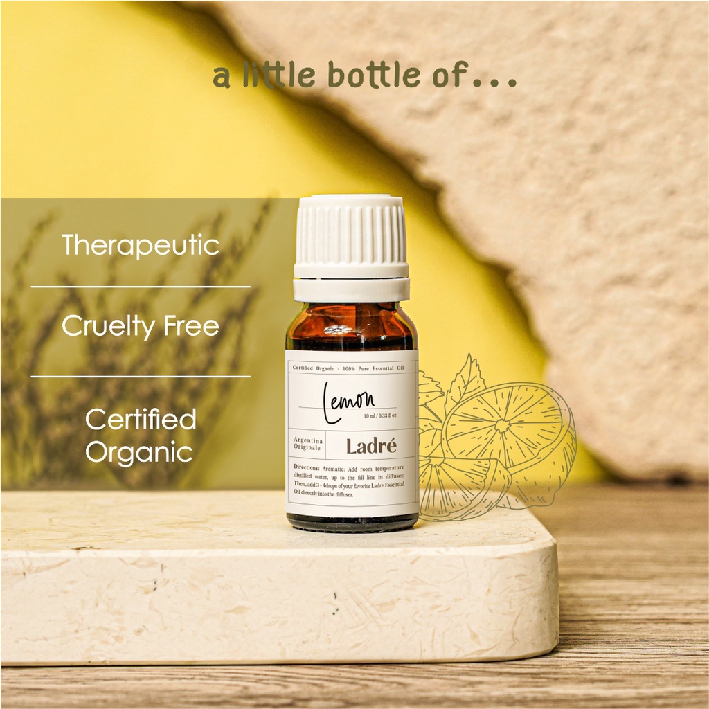 Ladre Lemon Essential Oil Diffuser Humidifier Minyak Esensial Difuser Air Purifier Aromatherapy EO