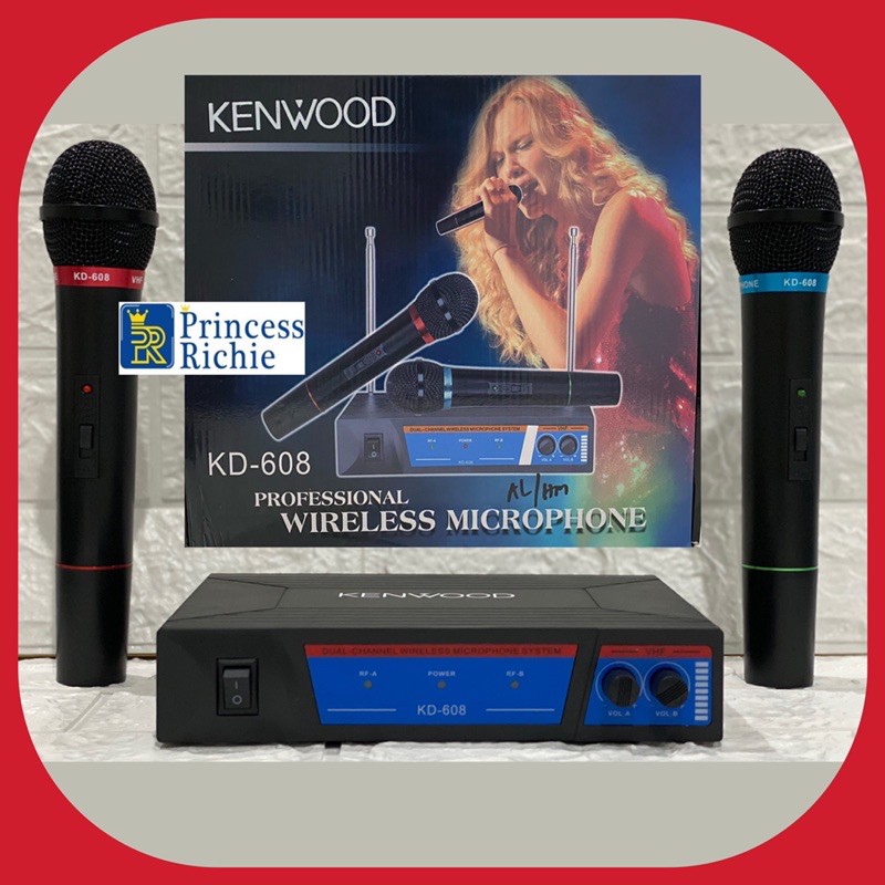 Microphone Kenwood Wireless Double KD 608