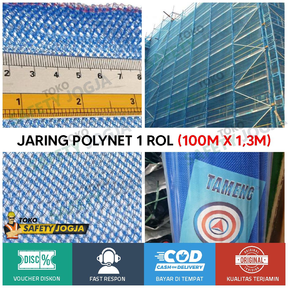 JARING BIRU POLYNET / PROYEK / KONTRAKTOR 1 ROLL= 1.3 M x100 M