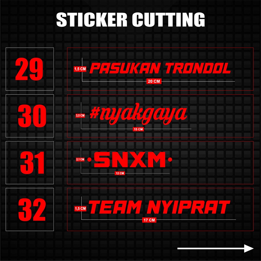 Sticker Cutting Revlective Stiker Cutting Campur Motor