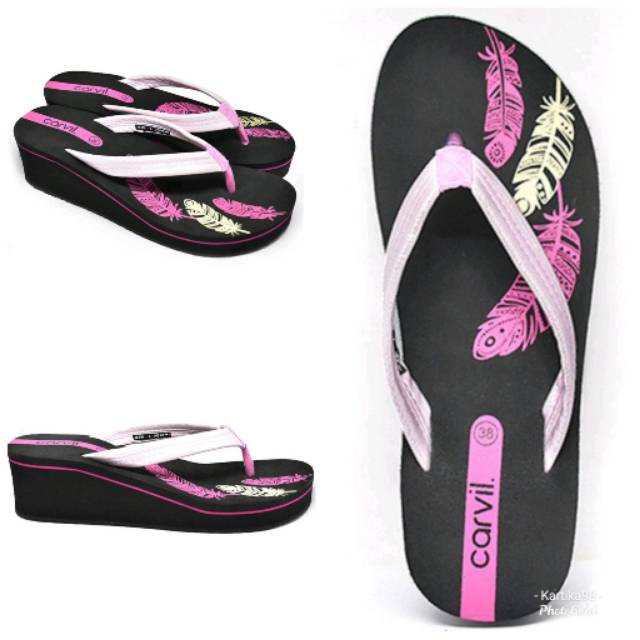 Sandal Sponge Wedges Wanita Carvil