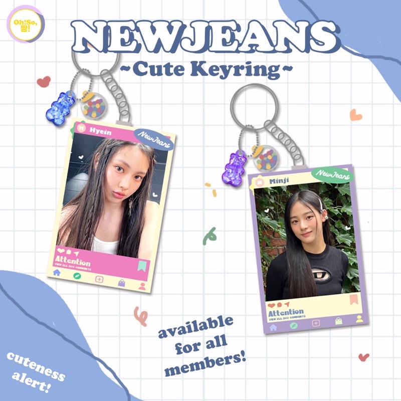 NEW JEANS CUTE KEYRING VOL.2 ATTENTION HYPE BOY GANTUNGAN KUNCI KEYCHAIN