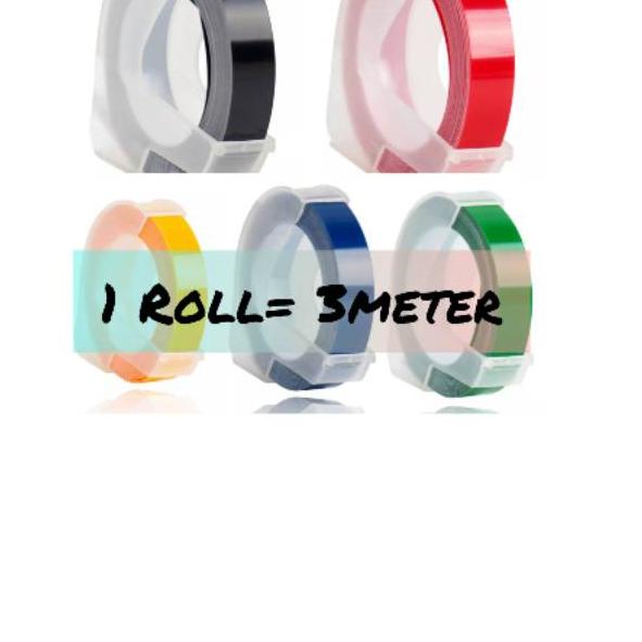 

ZDE Refill Tape label maker 3embossing 9mm (untuk Dymo,Motex,Cidy) merk CIDY ✈✈ (Sale)