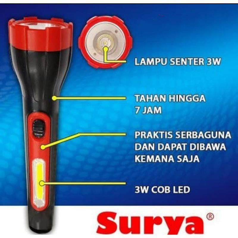 Senter Surya SYT L015 + Emergency Lamp Rechargeable