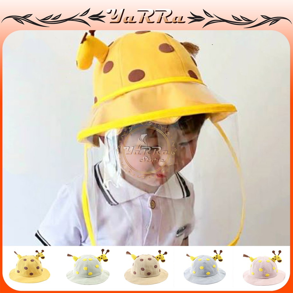 TOPI ANAK BUCKET PEREMPUAN BUCKET LAKI LAKI MOTIF JERAPAH PELINDUNG WAJAH ANTI VIRUS BTA-1