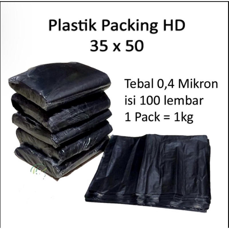 Plastik Packing HD 20X30, 30x40, 35X50 Tebal 04 Hitam Tanpa Plong Online Shop