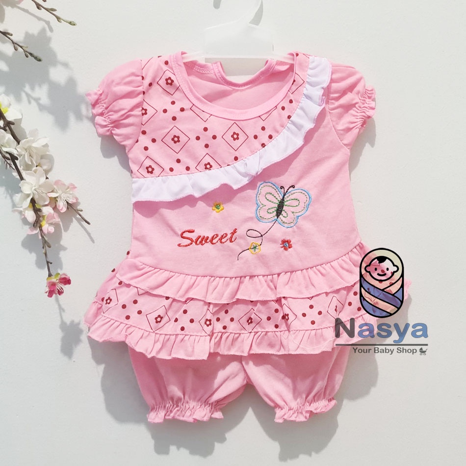 [N-038] Baju Setelan Bayi New Born / Setelan sehari-hari anak perempuan (0-6 bulan)