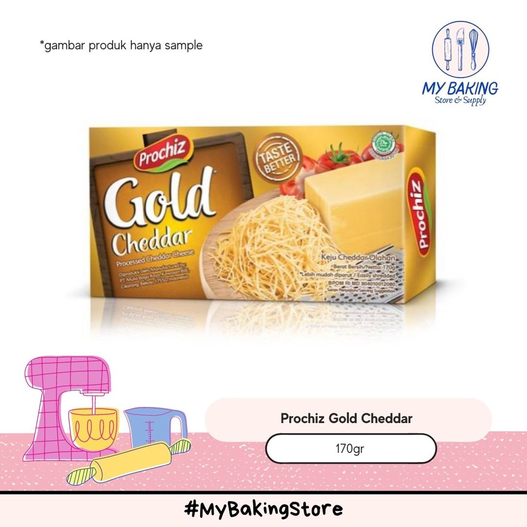 

Prochiz Cheddar Gold 170gr | Keju Cheddar Prochiz Gold 170gr