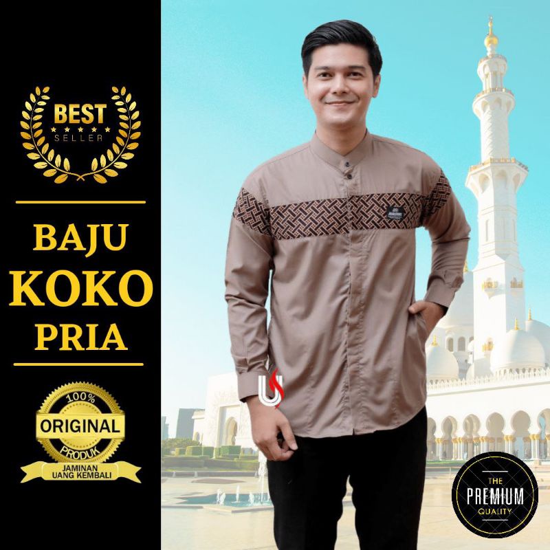 Baju Koko Lengan Panjang Motif Kobata Qinang Batik Original Kemeja Koko Harley Hadroh Subbanul Musli