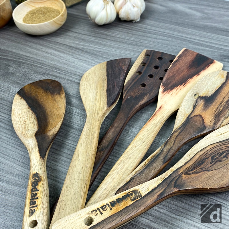 DADALALA (Isi 7 Pcs) Spatula Set / Sodet Kayu Sonokeling Kualitas Premium