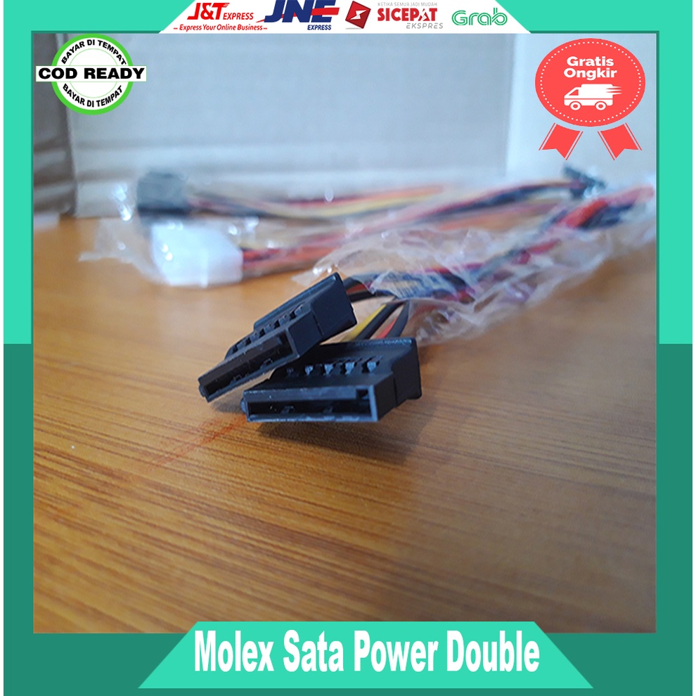 Kabel molex SATA / Kabel power molex sata cabang 2 Double