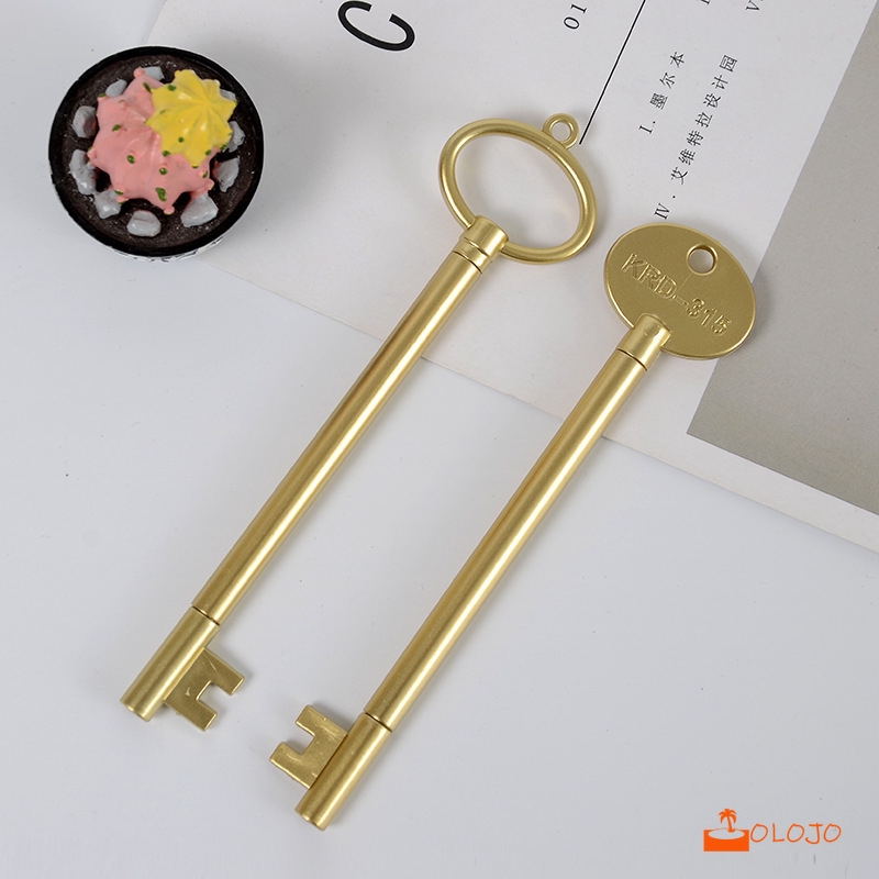 OLOJO Pulpen Pena Gel Kunci Lucu Kreatif Retro Perlengkapan Kantor Alat Tulis Hadiah Siswa Kecil