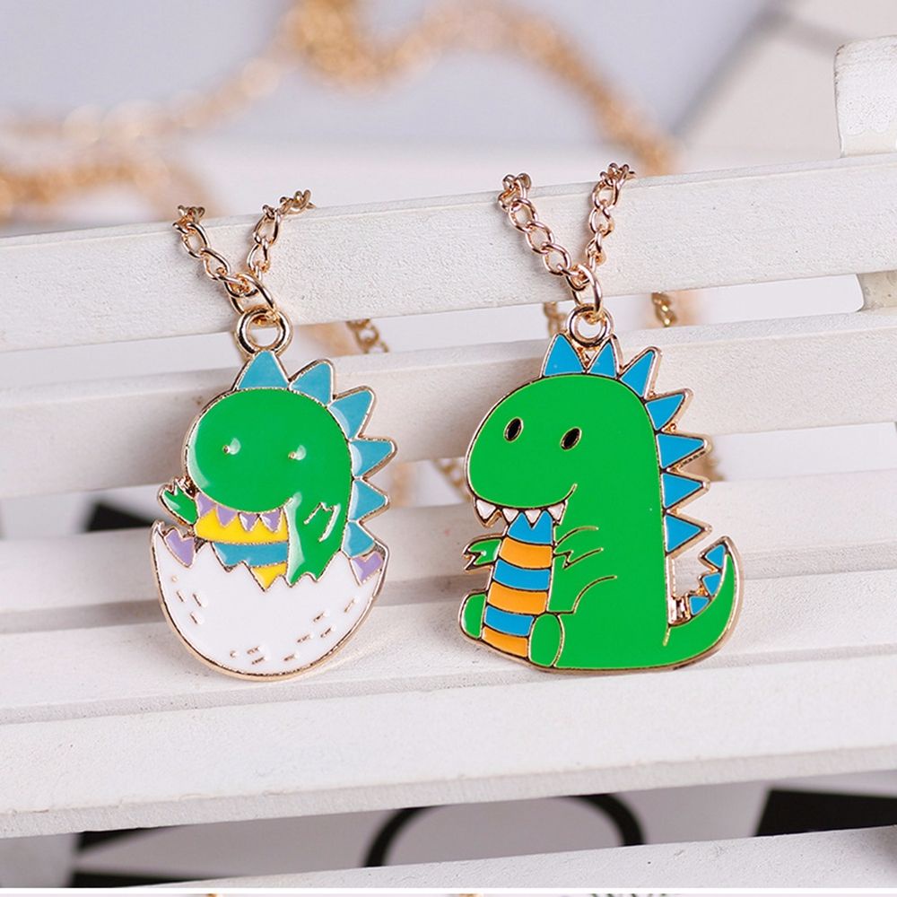 SKJK  Creative Best Friends Necklace Simple Dinosaur Necklace Couple Clavicle Chain Friends Gift Korean Gothic Alloy Hip Hop Cartoons Wing Shape