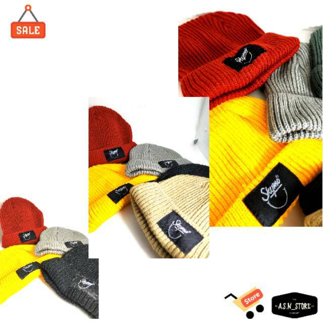 Topi Kupluk Rajut Skymo Beani Hat Kupluk Beanie Pria 