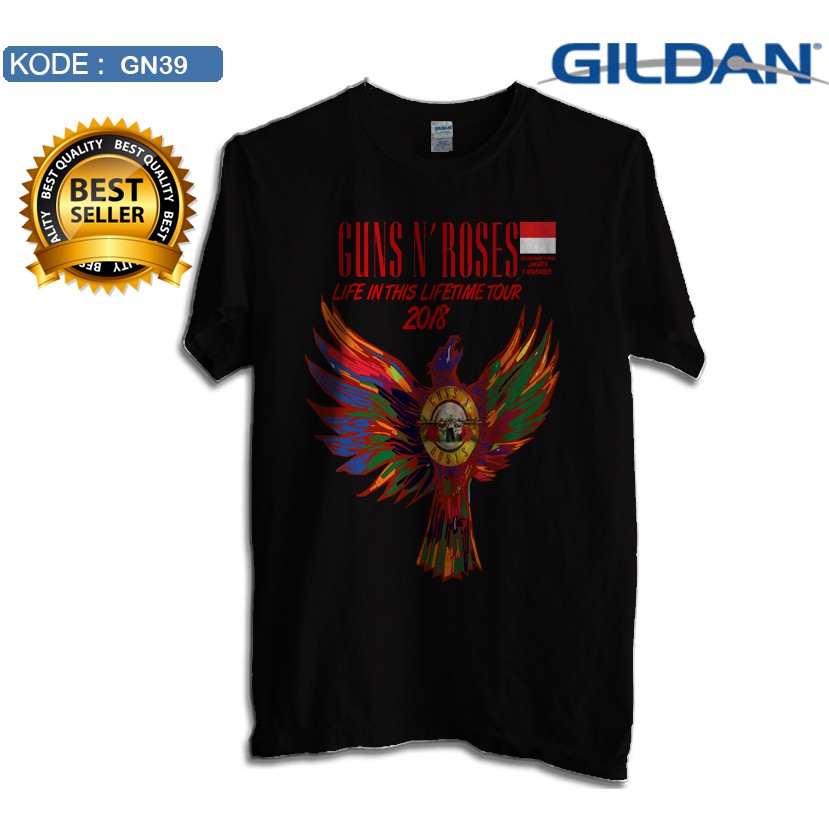 Kaos guns n roses konser jakarta 2018 original gildan softstyle gn39