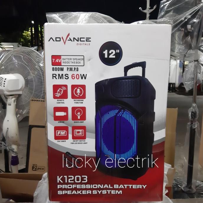 Speaker Portable Advance K1203 Bluetooth 12 Inch Omeriamart