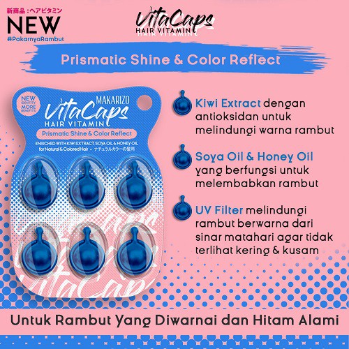 Makarizo VITACAPS Hair Vitamin PRISMATIC SHINE & COLOR REFLECT - Vitamin Rambut Kapsul 6 x 1 mL-2