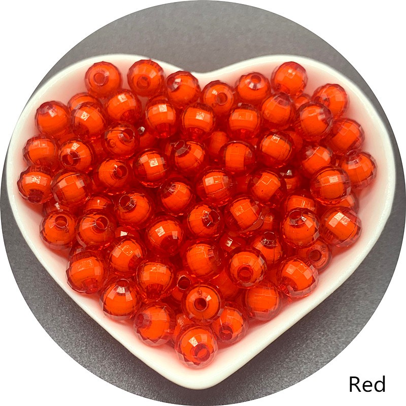 50pcs Manik-Manik Spacer Warna Bahan Akrilik Ukuran 8mm Untuk Membuat Perhiasan Diy