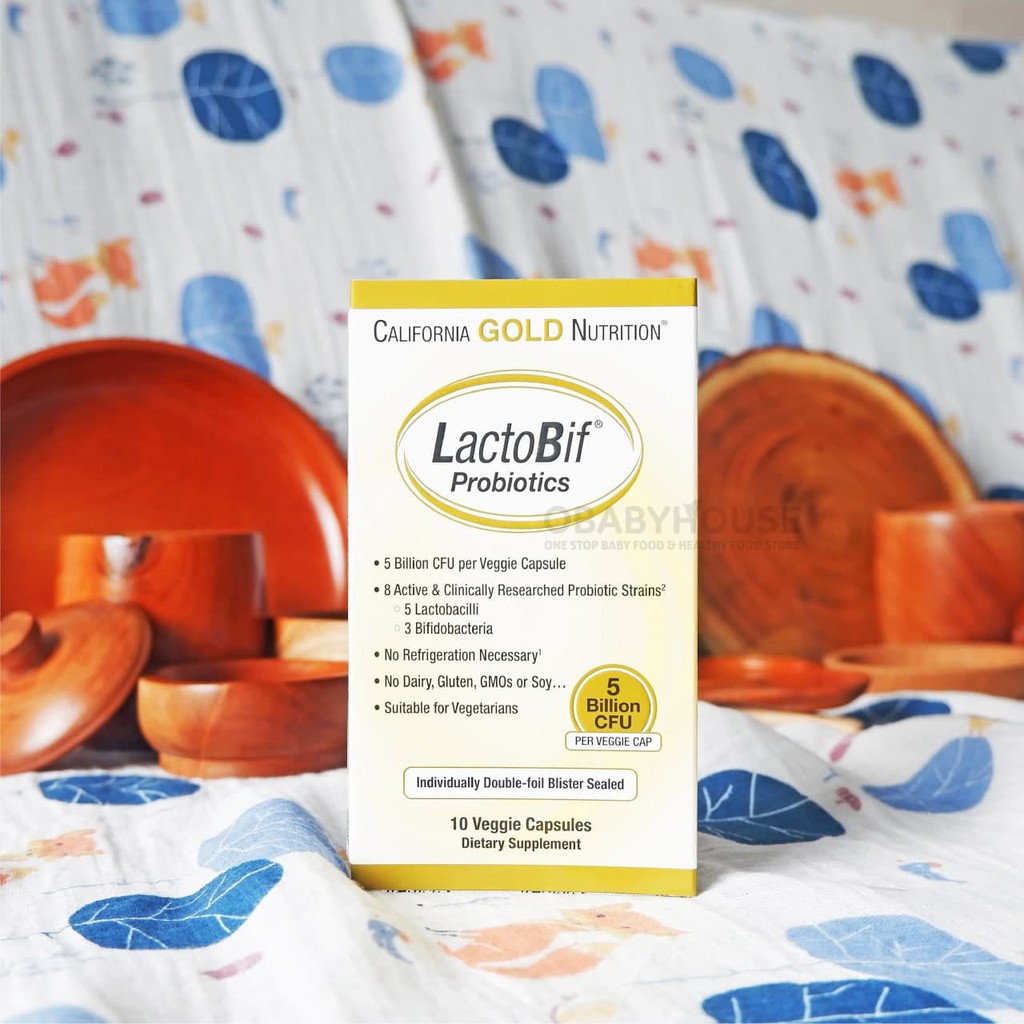 California Gold Nutrition LactoBif Probiotics 5 Billion CFU 10 Veggie Capsulse