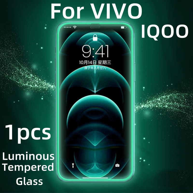 1pc Pelindung Layar Tempered Glass Luminous Untuk VIVO S1 S5 S6 S7 S9 S10 S12 X21S X23 X27 X30 X50 X60 X70 S9E S10E IQOO 8 9 5 U1 NEO U3 Ux 5G 6