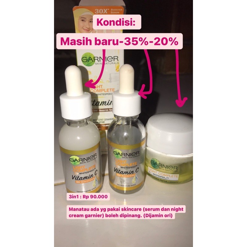 serum dan cream malam garnier