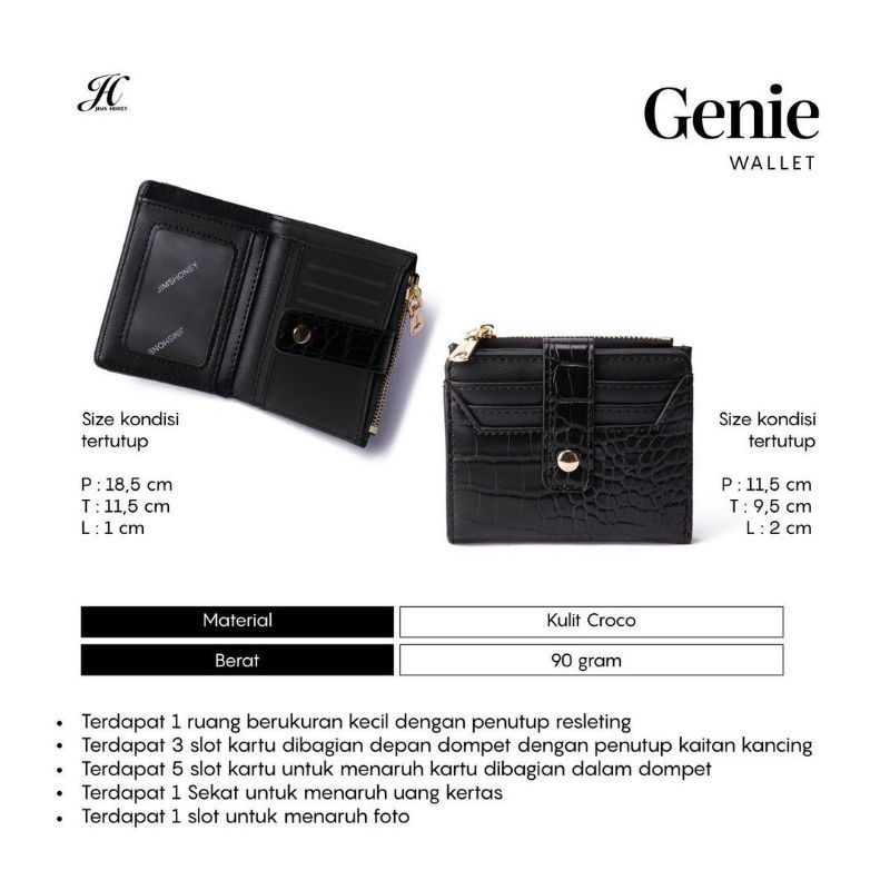 GENIE WALLET Dompet Original Premium Jimshoney Ory Dompet Lipat