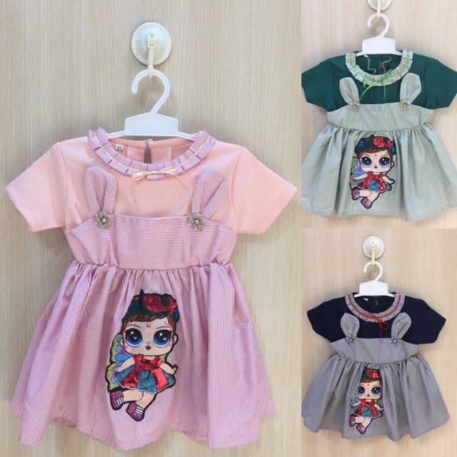 Dress Anak Perempuan Cewek girl bayi 3 4 5 6 7 8 9 10 11 12 bulan setahun 1 2 2,5 tahun LOL surprise