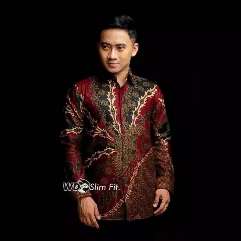 BATIK PRIA  lengan panjang SIZE M L XL XXL  BSWART BatiK HRB026 Kenongo  Panjang Padi