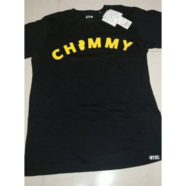 Kaos "Chimmy" Hitam Uniqlo x BT21 100% Original Handcarry Taiwan